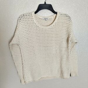 Madewell Open-Stitch Austen Pullover Sweater XS cream